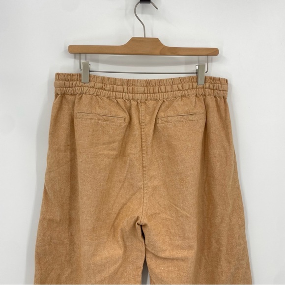 Evolverie Cotton Linen drawstring Wide Leg crop Pants Lagenlook Sz XL Orange - Picture 3 of 7